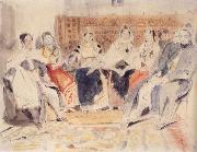 Eugene Delacroix, Men and Women in an interior